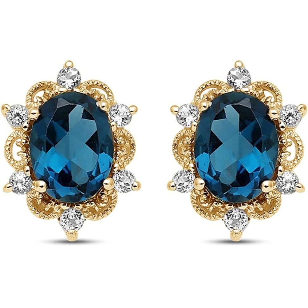 18k London Blue Topaz Earrings